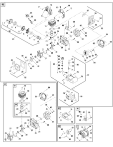 Engine Group - Sp43w (702109) Diagram and Parts List for SP43-W (866018)(2010) Briggs and Stratton Brush Cutter